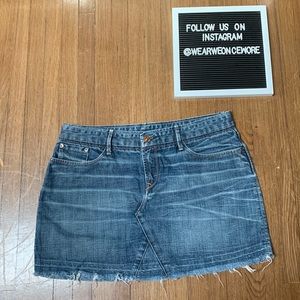 Distressed Denim Skirt